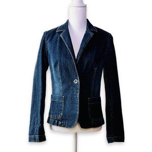 NY JEANS NEW YORK & COMPANY Women's Denim Dark Blue Jacket Size 6 Fall Fashion